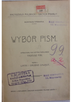 Wybór pism, Tomik 1, Liryki i drobne gawędy, 1906 r.