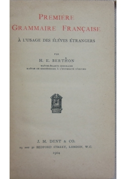 Premiere Grammaire Francaise , 1904 r.