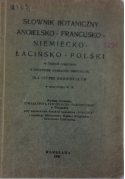 Słownik botaniczny angielsko-francusko-niemiecko-łacińsko-polski