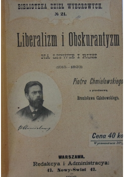 Liberalizm i Obskurantyzm, 1898 r.