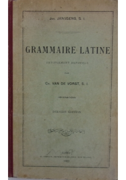 Grammaire latine, 1922 r.