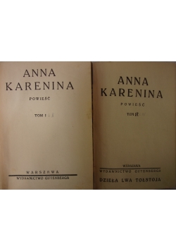 Anna Karenina. Tom od I do IV, Zestaw 2 książek, 1929 r.