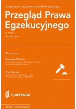 Przegląd prawa egzekucyjnego nr 12/2016