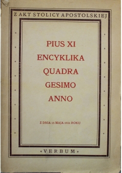 Encyklika Quadra Gesimo Anno 1944 r.