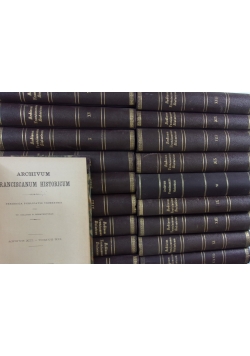Archivum Franciscanum Historicum ,1919r.,Zestaw  19 książek