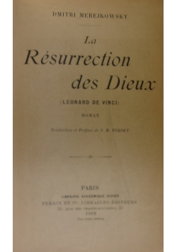 La Resurrection des Dieux, 1902 r.