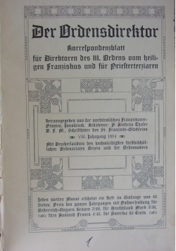 Der Ordensdirektor, 1914 r.