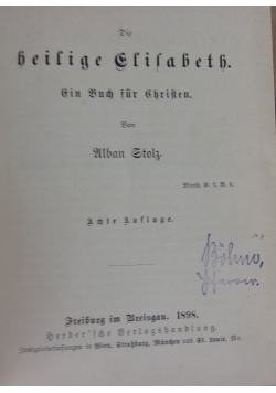 Die heilige Elisabeth, 1898r.