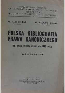 Polska Bibliografia Prawa Kanonicznego,1947 r.