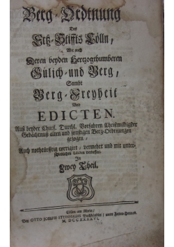 Berg Ordtnung, 1746 r.