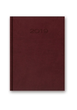 Kalendarz 2019 51D B5 książkowy dzienny bordowy
