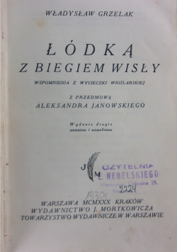 Łódką z biegiem Wisły, 1930 r.