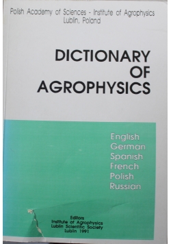 Dictionary of agrophysics