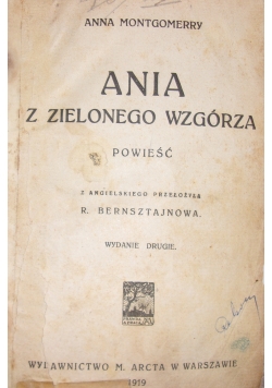 Ania z Zielonego Wzórza ,1919r.