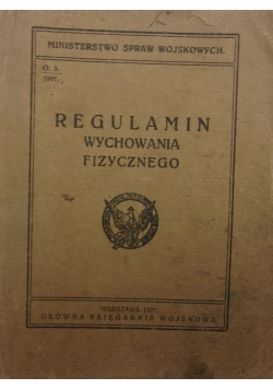 Regulamin wychowania fizycznego, 1922r.