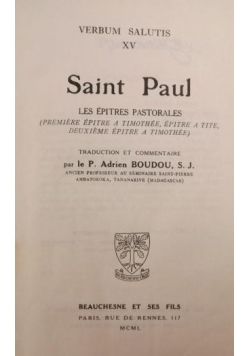 Saint Paul. Verbum Salutis XV