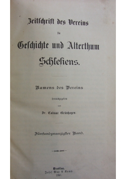 Belchichte und Alterthum Schlesiens, 1891r.
