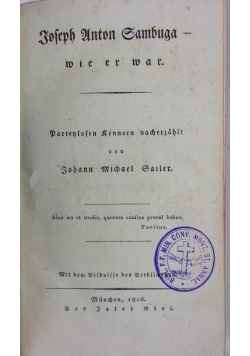 Wie er war, 1816 r.