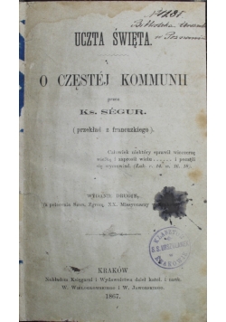 Uczta Święta O częstej kommunii 1867 r.