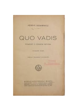 Quo Vadis, 1925 r.