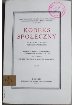 Kodeks społeczny 1934 r.