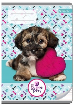 Zeszyt A5 w trzy linie 16 kartek Pies The Sweet Pets 10 sztuk mix