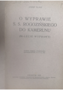 O wyprawie S.S. Rogozińskiego do Kamerunu, 1932 r.