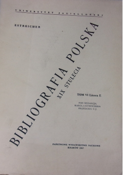 Bibliografia Polska XIX stulecia,Tom VI