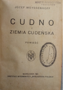 Cudno i ziemia cudeńska 1921 r.