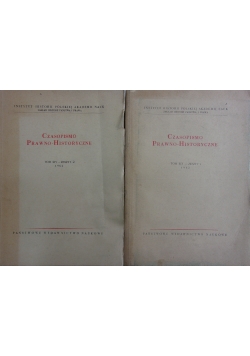 Czasopismo prawniczo-historyczne. Zeszyt 1 i 2