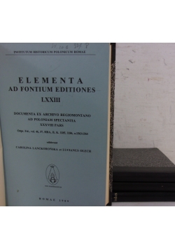 Elementa Ad Fontium editiones  zestaw 4 książek