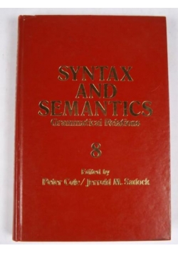 Syntax and Semantics, vol.8