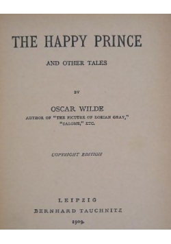 The happy prince and other tales, 1909 r.