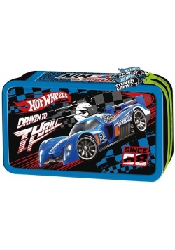 Piórnik podwójny z wyposażeniem Hot Wheels