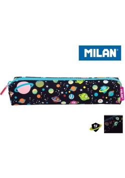 Piórnik MILAN mini kwadratowy SUPER HEROES czerwony wzorki