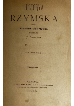 Historya Rzymska przez Teodora Mommsena, 1880r.