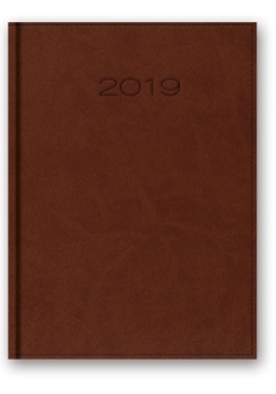 Kalendarz 2019 21D A5 książkowy dzienny brąz