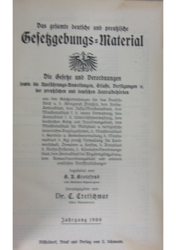 Gesessgebungs Material,1908r.
