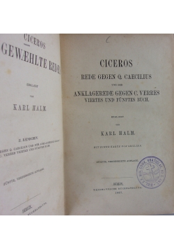 Ciceros Ausgewaehlte Reden, 1867 r.