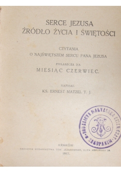 Serce Jezusa Źródło życia i Świętości, 1917 r.