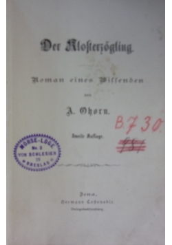 Der Klosterzogling, ok. 1875 r.