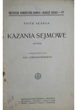 Kazania sejmowe, 1925 r.