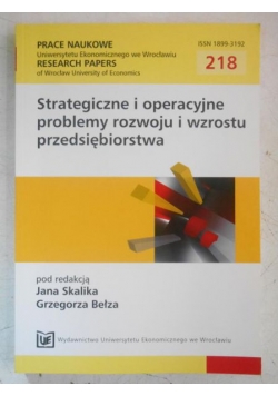 Strategiczne i operacyjne problemy rozwoju i wzrostu przedsiębiorstwa