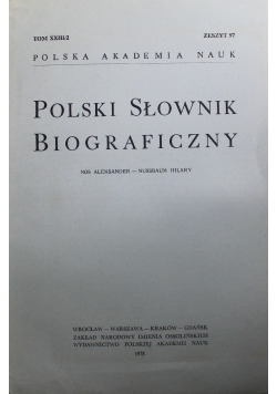 Polski słownik biograficzny Tom XXIII  Zeszyt 97
