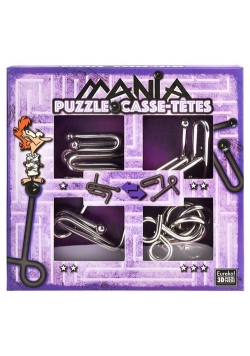 Łamigłowki metalowe 4 sztuki Puzzle-mania zestaw fioletowy