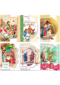 Karnet B6 Boże Nar. Wycinany Religia (10sz) MIX