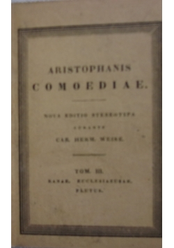 Aristophanis Comediae tom III, 1842r.