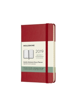 Kalendarz 2019 tygodniowy Moleskine 12M P  czerwony szkarłatny