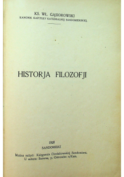 Historja Filozofji 1928 r