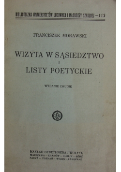 Wizyta w sąsiedztwie i listy poetyckie, 1925r.